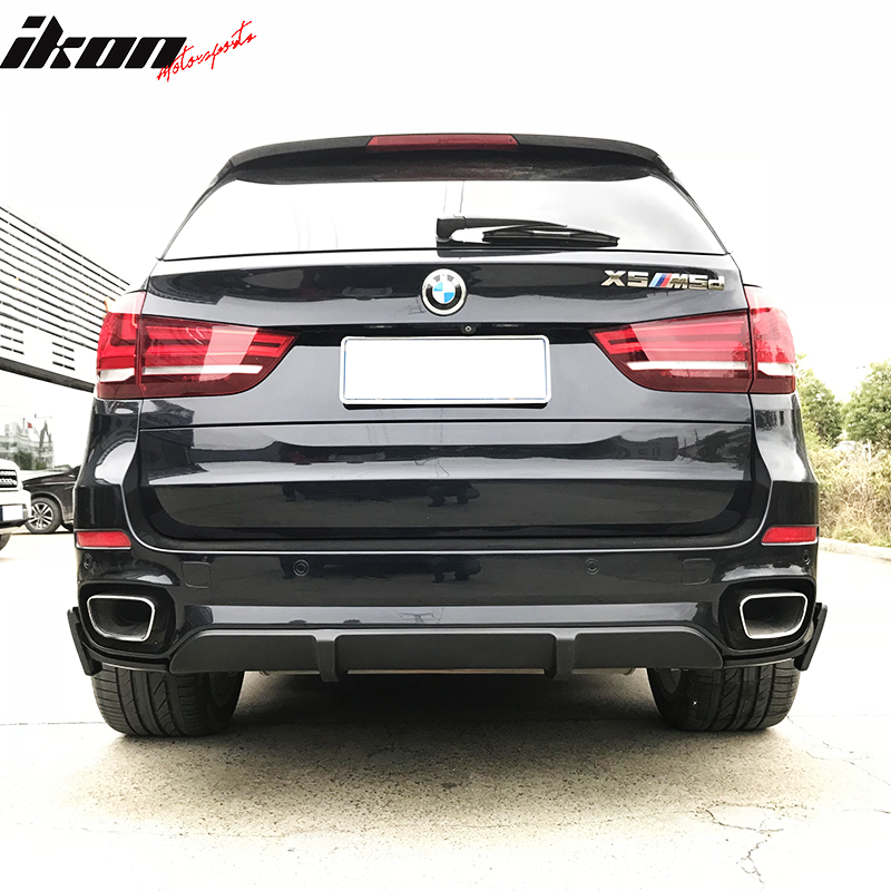 Fits 14-18 BMW F15 X5 M Sport Front Bumper Lip & Rear Diffuser Gloss Black - PP