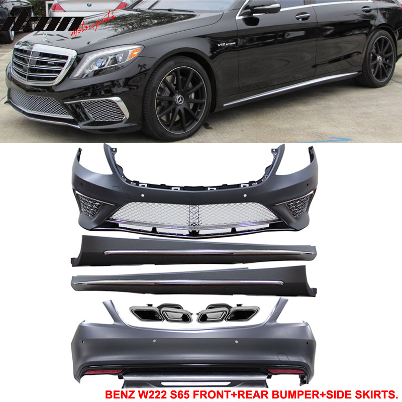 2014-2017 Benz W222 S Class PDC Front + Rear Bumper Cover + Side Skirt