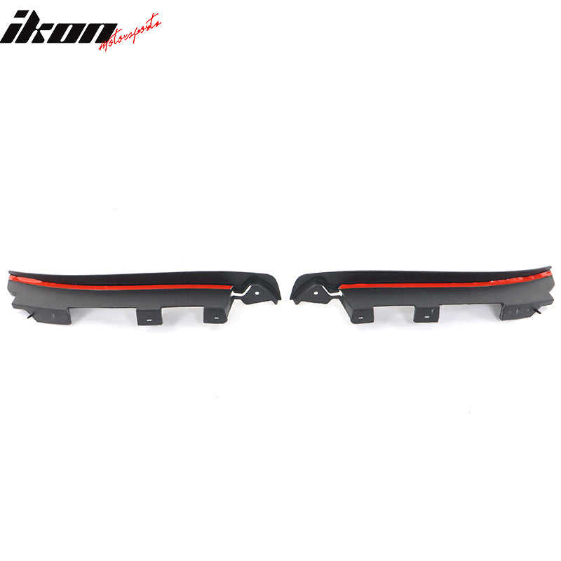 IKON MOTORSPORTS, Mud Guards Compatible With 2015-2023 Ford Mustang Convertible & Coupe 2-Door, GT Style Rear Left Right Mud Flaps Splash Mud Guard Mudguard Mudflaps 2PCS Set Black, 2016 2017