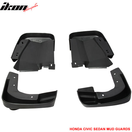 Fits 06-11 Honda Civic 4Dr Sedan Mud Guards Splash Flaps Fender OE Style PU 4PCS