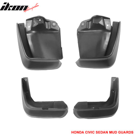 Fits Honda Civic 12-14 4Dr Sedan Mud Guards Splash Flaps Fender OE Style PU 4Pcs