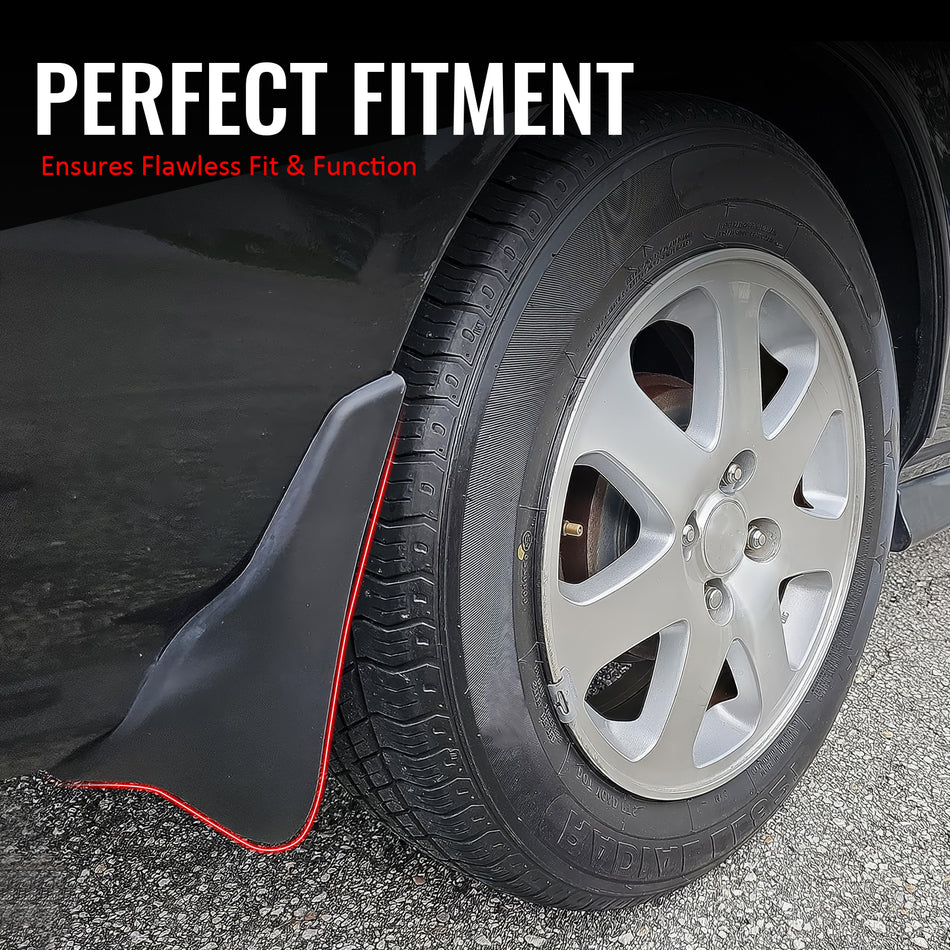 IKON MOTORSPORTS Mud Flap, Compatible with 1996-1998 Honda Civic Coupe & Sedan (Not Fit Hatchback & 1999-2000 Any Models), Black PP Polypropylene Mud Guards Splash, Front Rear 4PCS Set