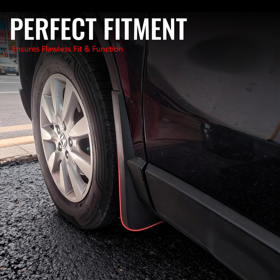 IKON MOTORSPORTS Mud Flap, Compatible with 2007-2011 Honda CR-V, Black PP Polypropylene Mud Guards Splash, Front Rear 4PCS Set