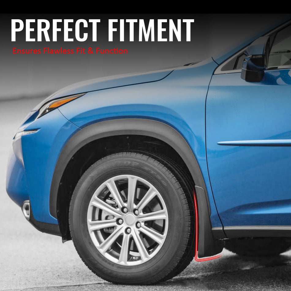 IKON MOTORSPORTS Mud Flap, Compatible with 2015-2017 Lexus NX200t NX300h, Black PP Polypropylene Mud Guards Splash, Front Rear 4PCS Set