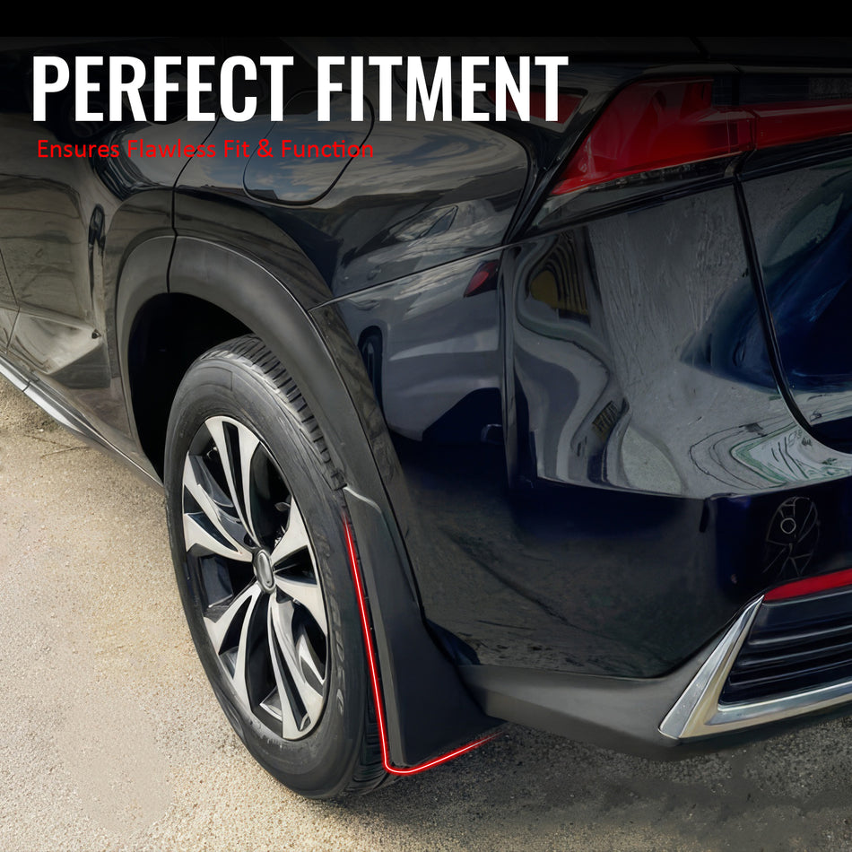 IKON MOTORSPORTS Mud Flap, Compatible with 2018-2021 Lexus NX300h Hybrid, Black PP Polypropylene Mud Guards Splash, Front Rear 4PCS Set