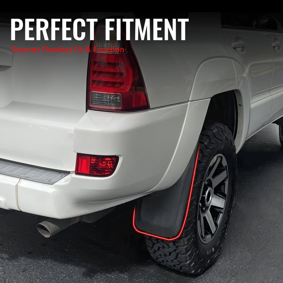 IKON MOTORSPORTS Mud Flap, Compatible with 2005-2009 Toyota 4Runner Limited & SR5 (Not Fit the Models with Running Board & Side Skirts), Black PP Polypropylene Mud Guards Splash, Front Rear 4PCS Set