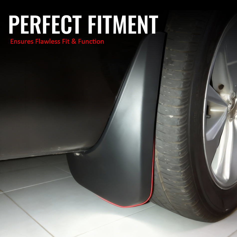 IKON MOTORSPORTS Mud Flap, Compatible with 2008-2010 Toyota Highlander, Black PP Polypropylene Mud Guards Splash, Front Rear 4PCS Set