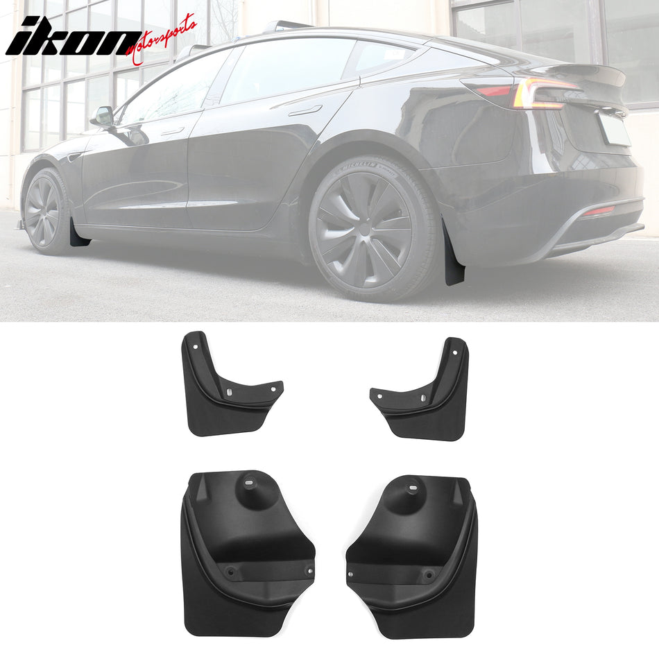 2024-2025 Tesla Model 3 OE Style Front Rear Mud Flaps Splash Guards PP