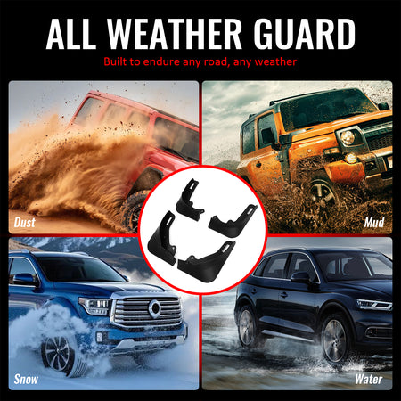 Fits 20-24 Tesla Model Y Front Rear Mud Guards Splash Flaps Fender Black PP 4PCS