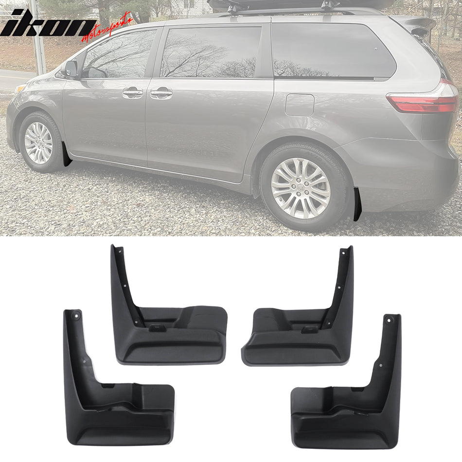 2011-2017 Toyota Sienna Front & Rear Fender Mud Flaps Splash Guards PP