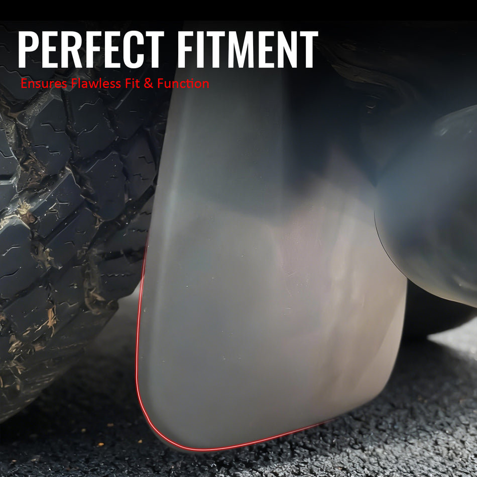 IKON MOTORSPORTS Mud Flap, Compatible with 2014-2021 Toyota Tundra W/O Fender Flares, Black PP Polypropylene Mud Guards Splash, Front Rear 4PCS Set