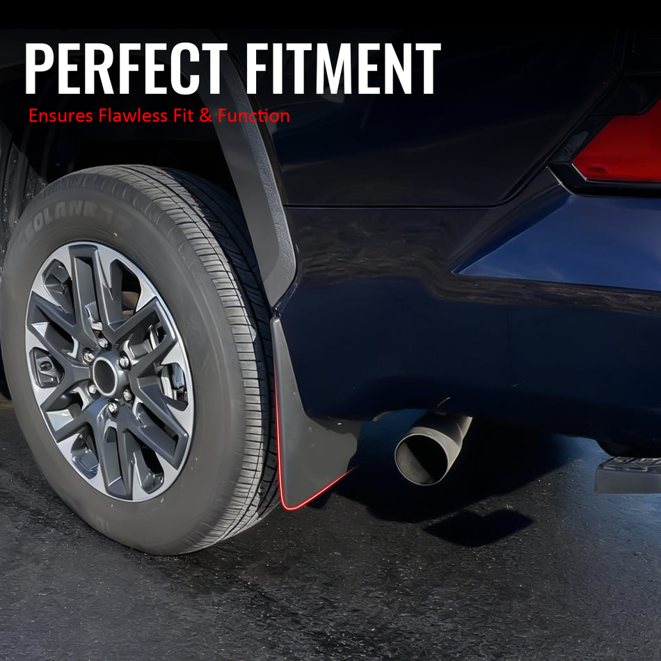 IKON MOTORSPORTS Mud Flap, Compatible with 2022-2026 Toyota Tundra (Not Fit SR Models), Black PP Polypropylene Mud Guards Splash, Front Rear 4PCS Set