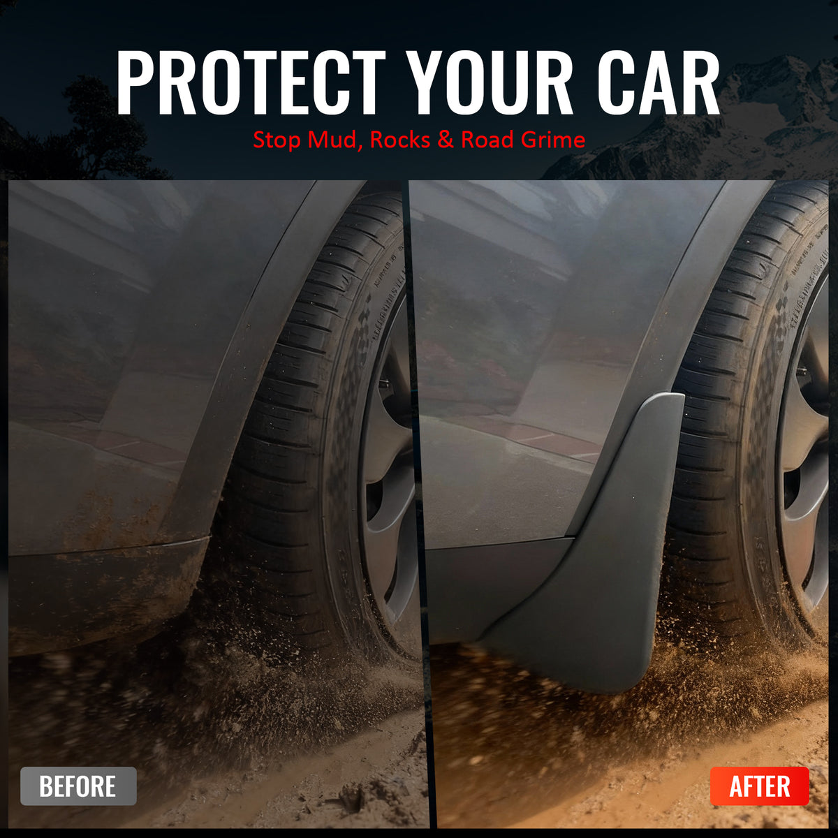 Fits 20-24 Tesla Model Y Front Rear Mud Guards Splash Flaps Fender Black PP 4PCS