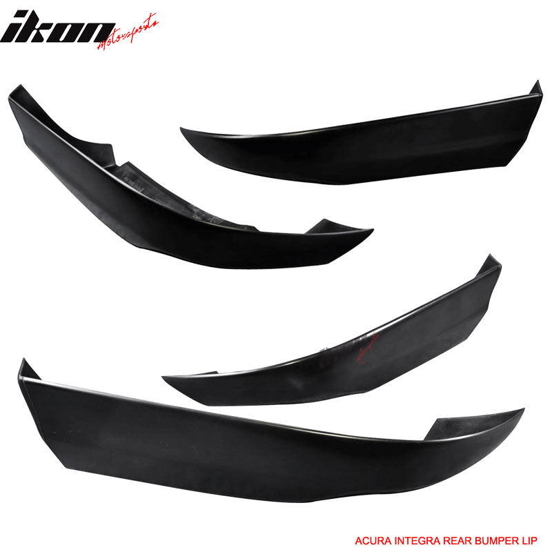 Rear Bumper Lip Compatible With 1994-1997 ACURA INTEGRA 2DRS, Usdm Style PU Black Rear Lip Spoiler Splitter by IKON MOTORSPORTS, 1995 1996