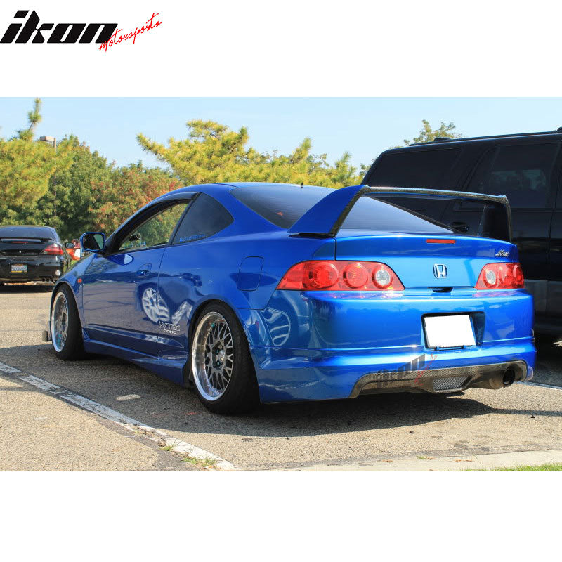 IKON MOTORSPORTS Rear Bumper Lip Compatible With 2005-2006 ACURA RSX, Polyurethane (PU) Unpainted Black Finisher
