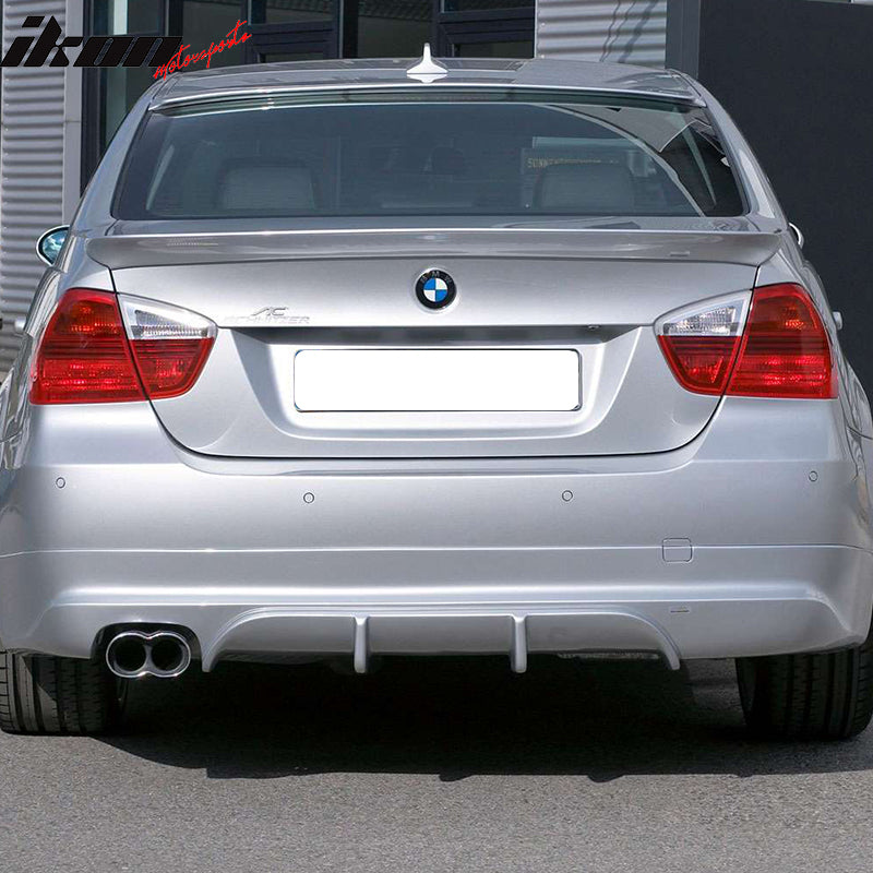 Fits 05-12 BMW E90 3-Series Sedan AC-S Style Rear Bumper Lip Spoiler Unpainted