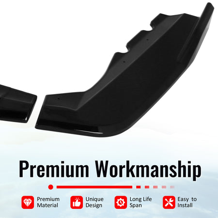 Fits 16-22 BMW F48 X1 M Sport 3PCS IKON Style Rear Bumper Diffuser Gloss Black