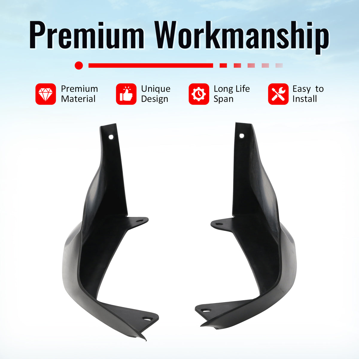 Fits 16-17 Honda Accord Sedan HFP Style Rear Bumper Lip Spoiler Side Aprons PP