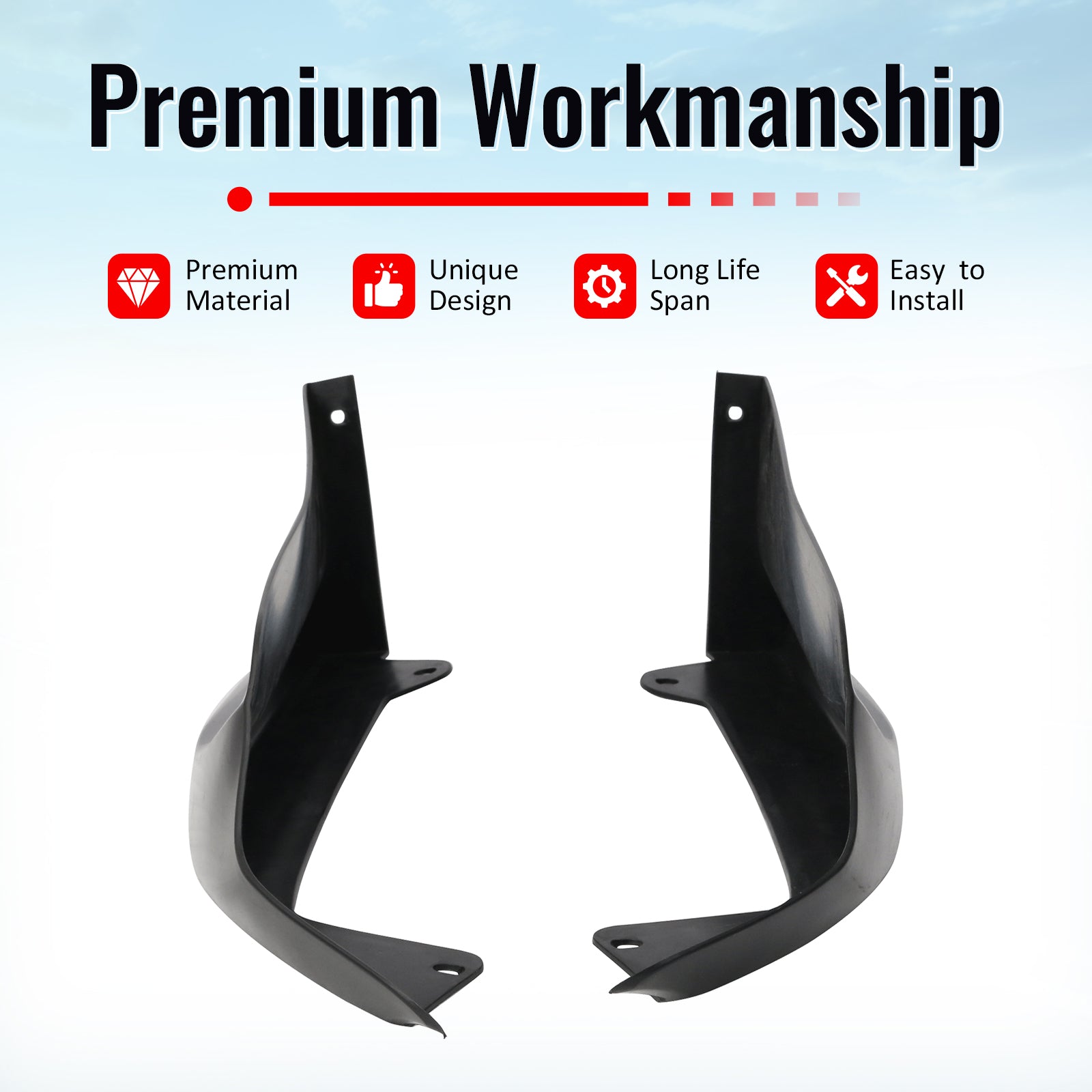 Fits 16-17 Honda Accord Sedan HFP Style Rear Bumper Lip Spoiler Side Aprons PP