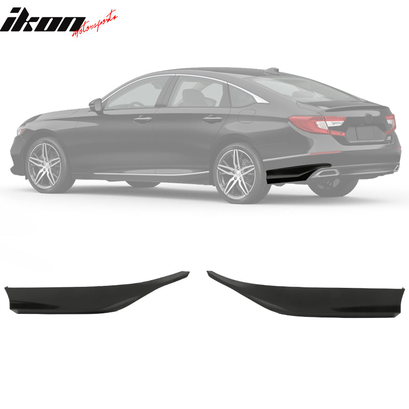 PAISEN Rear Bumper Lip Compatible With 2018 2019 2021 2022 Honda Accord,W/LED Brake Light Corner Apron Spats Gloss Black ABS Material Rear Bumper Air Intake Lower Lip Protection Trim Spoiler,3PCS