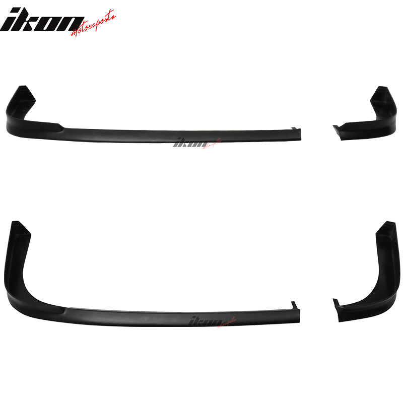 IKON MOTORSPORTS, Rear Bumper Lip Compatible With 2001-2003 Honda Civic 2 Door Coupe, TR Style Unpainted Black PU Air Dam Chin Rear Diffuser Bumper Spoiler Splitter Add on, 2002