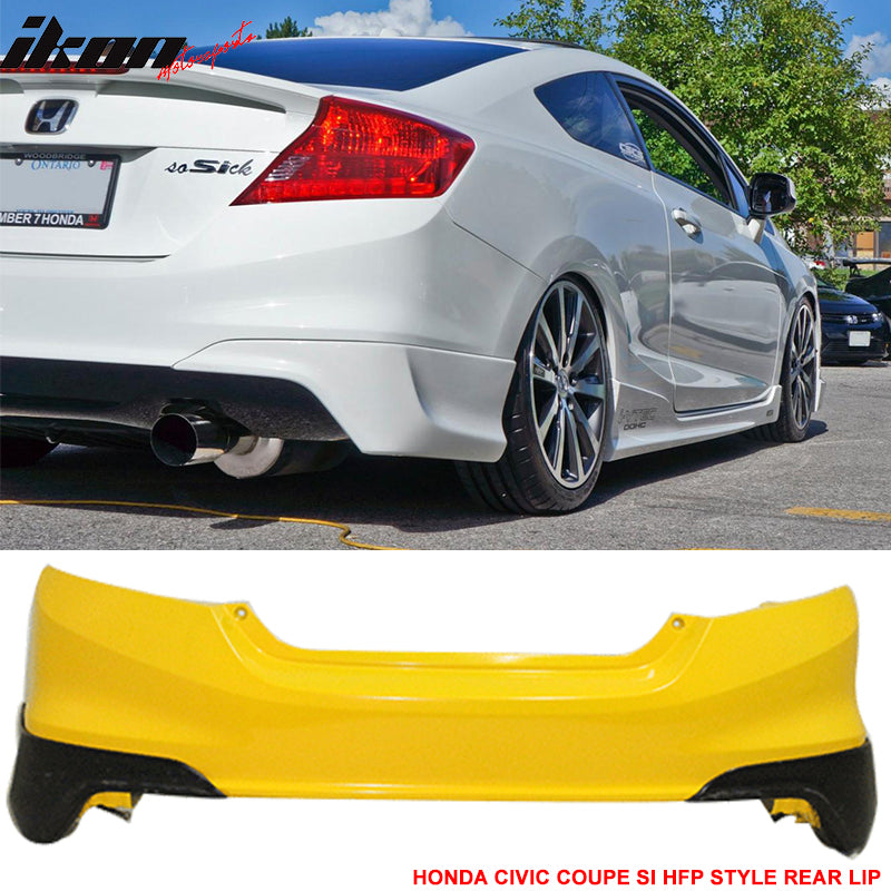 2012-2013 Civic Coupe Si Only HF-P Style Rear Aprons Lip PU