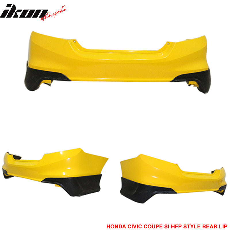 Fits 12-13 Honda Civic Coupe Si Only HFP Style Rear Bumper Lip Side Aprons PU