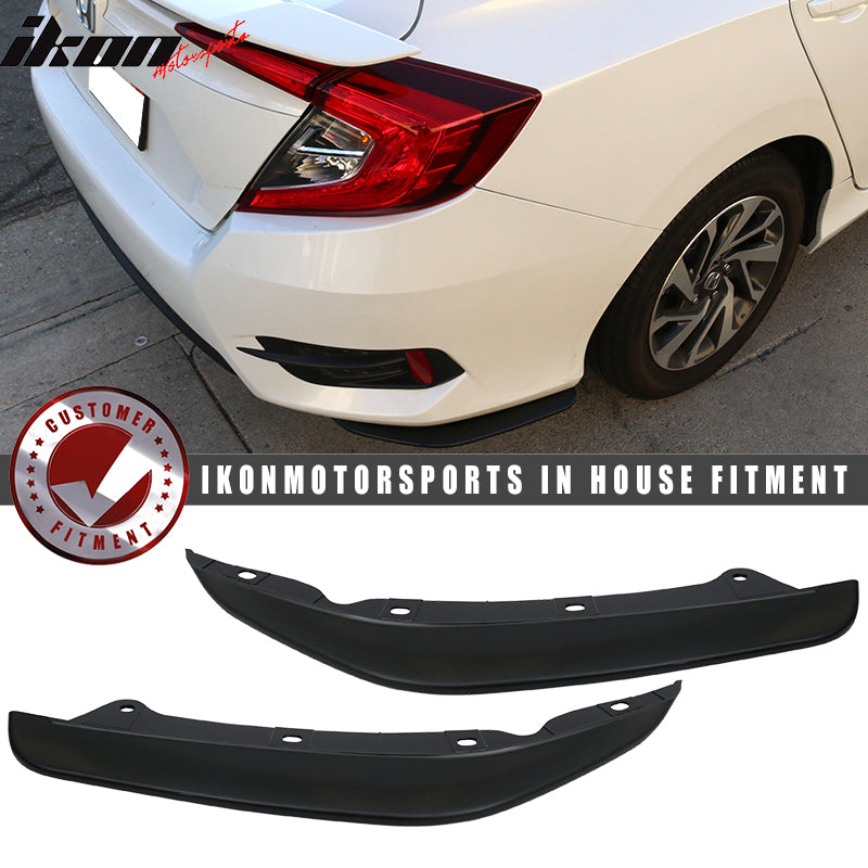 2016-2021 Honda Civic Sedan 2PCS Rear Bumper Lip Splitters PP