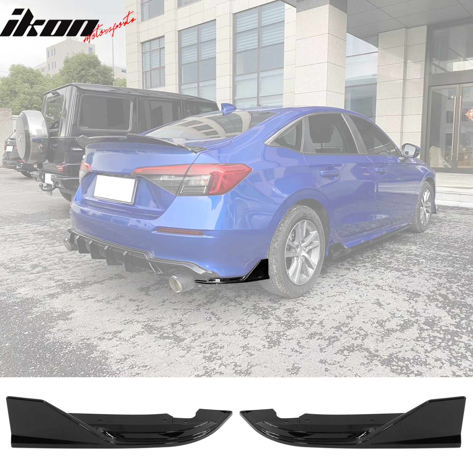 Fits 22-26 Honda Civic 11th FE-C Style Rear Bumper Lip Corner Aprons