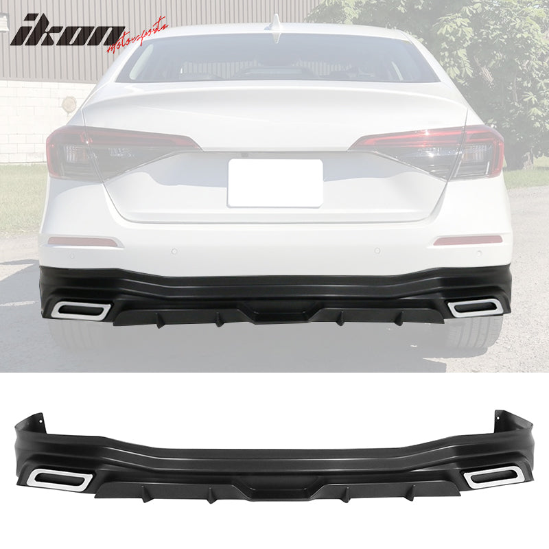 Fits 22-24 Honda Civic Sedan PP Side Skirts Front Rear Bumper Lip W/Muffler Tips