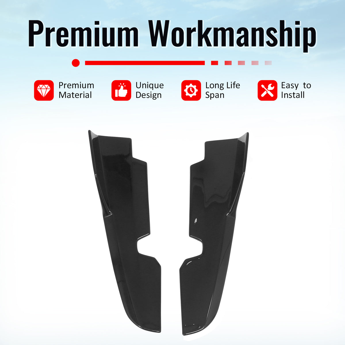 For 24-26 Hyundai Elantra N Line Gloss Black IKON Rear Bumper Side Corner Aprons