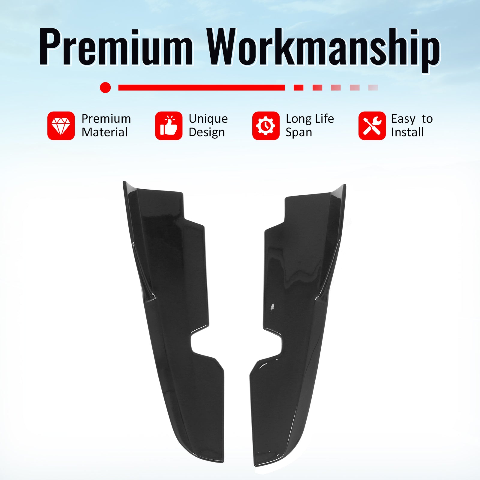 For 24-26 Hyundai Elantra N Line Gloss Black IKON Rear Bumper Side Corner Aprons