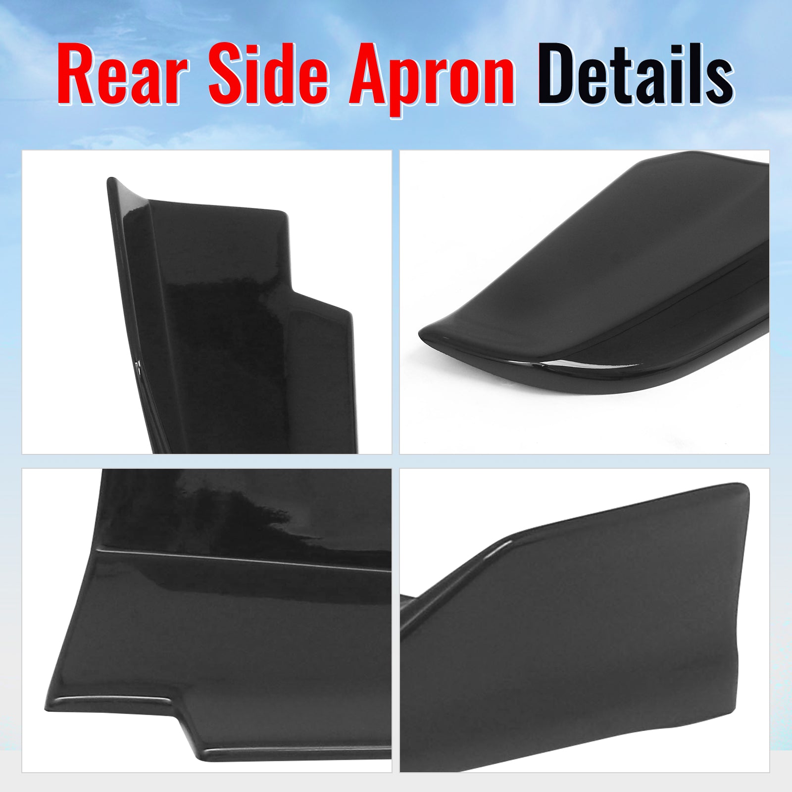 For 24-26 Hyundai Elantra N Line Gloss Black IKON Rear Bumper Side Corner Aprons