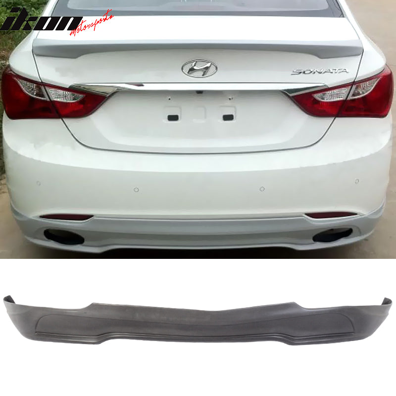 2011-2014 Hyundai Sonata IX Style Unpainted Black Rear Bumper Lip PU