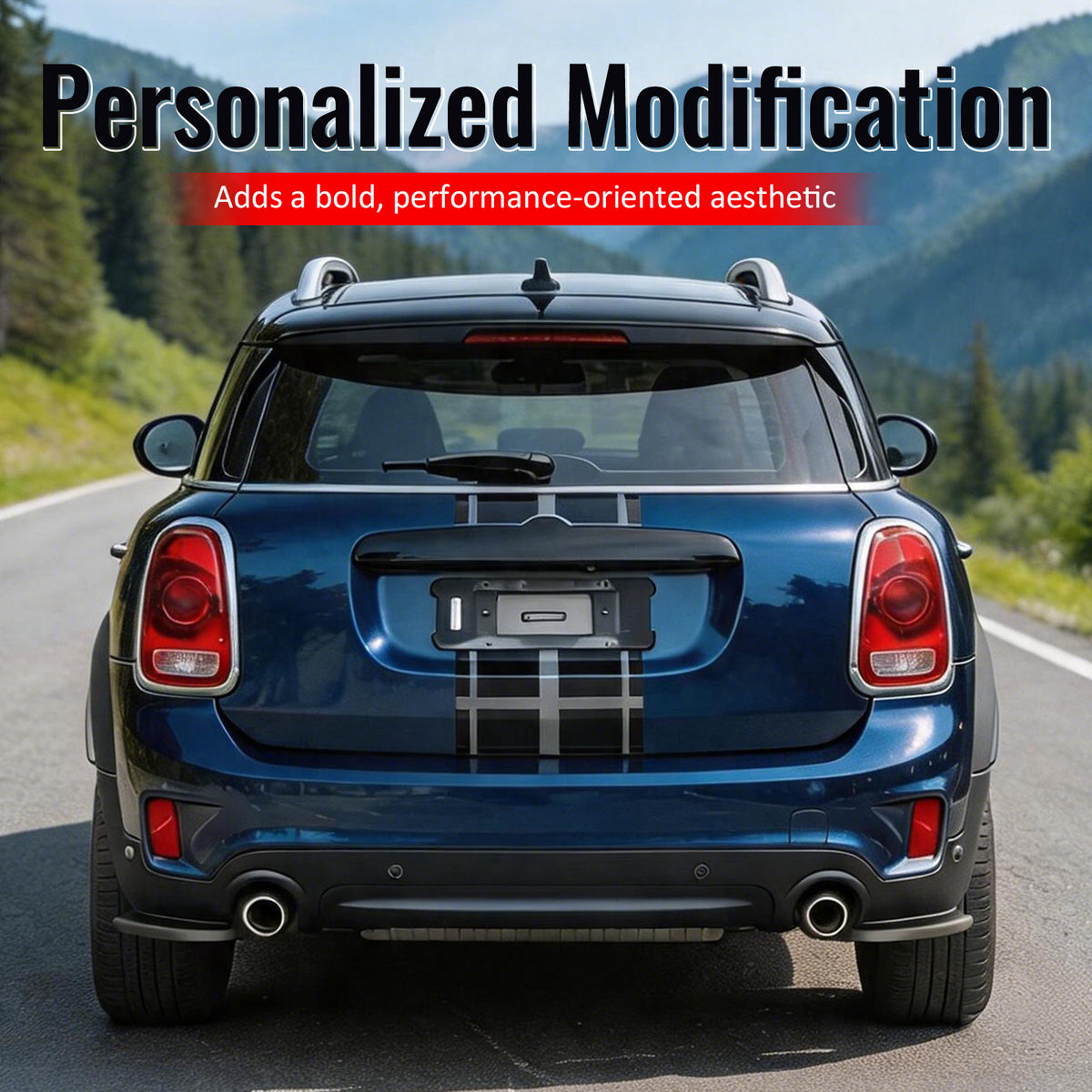 Fits 17-20 Mini Cooper Countryman Gloss Black MX Rear Bumper Side Corner Aprons