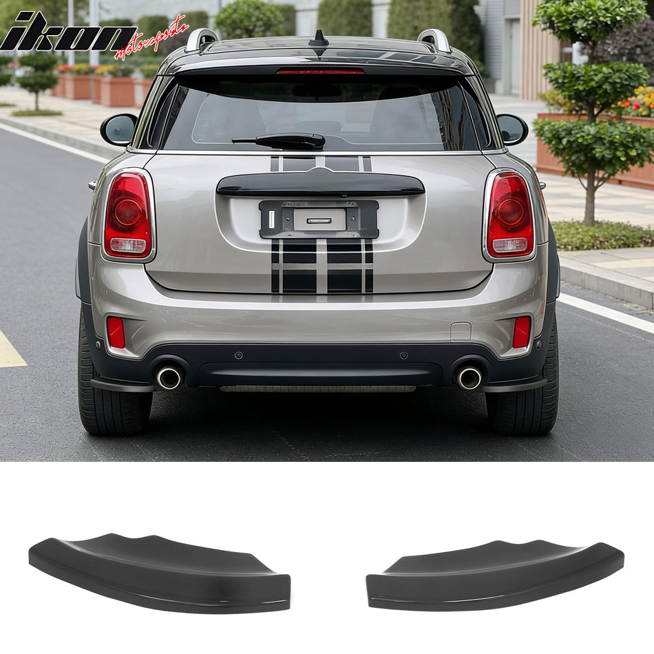 2017-2020 Mini Cooper Countryman F60 MX Style Rear Bumper Lip Aprons Gloss Black ABS
