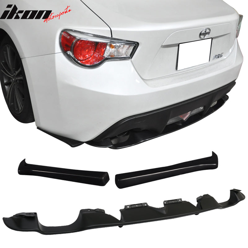 2013-2020 Scion FRS OEM Style Unpainted Black Rear Diffuser Aprons ABS