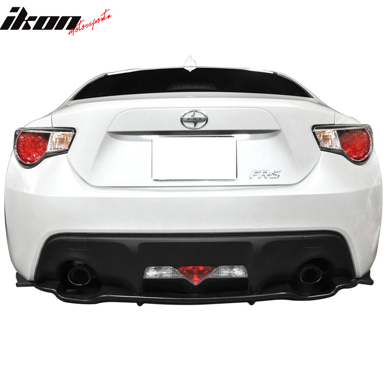 Rear Diffuser & Apron Compatible With 2013-2016 Scion FR-S/2013-2020 Subaru BRZ/2017-2020 Toyota 86, Factory Style Unpainted Black ABS Plastic Rear Bumper Lip Body Kit by IKON MOTORSPORTS, 2014 2015