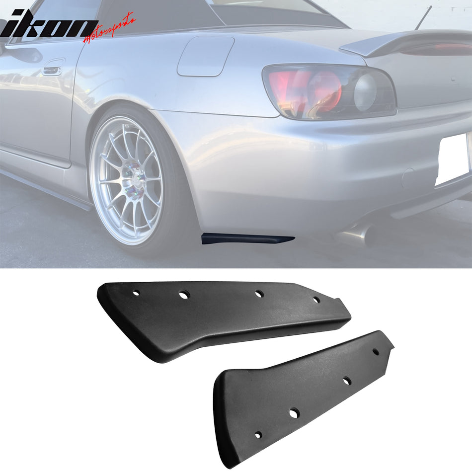 Universal 2.5" x 12.5" CS Style Rear Bumper Lip Corner Aprons Black PU