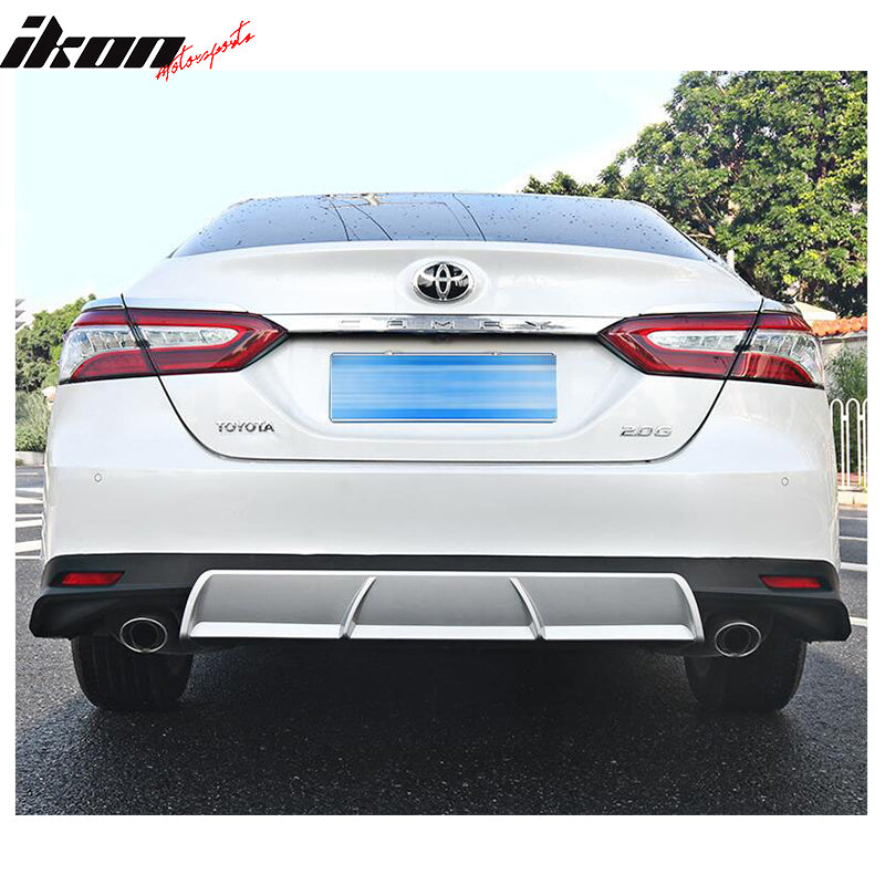 Gloss Black GR Style Rear Bumper LED Diffuser For 2018-2024 Toyota Camry LE & XLE - 3-Piece Kit