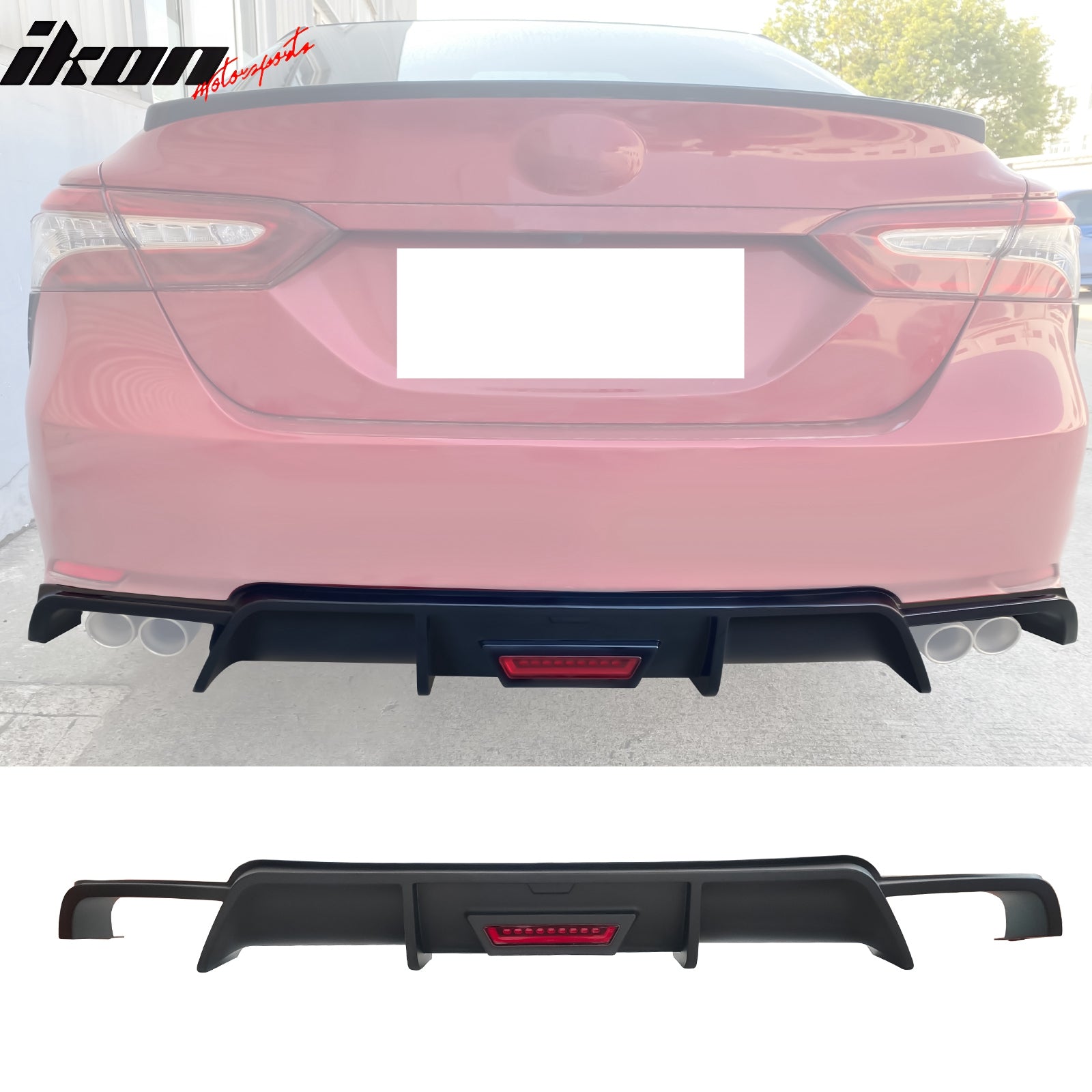 Fits 18-24 Toyota Camry SE XSE Rear Diffuser Lip W/LED Light