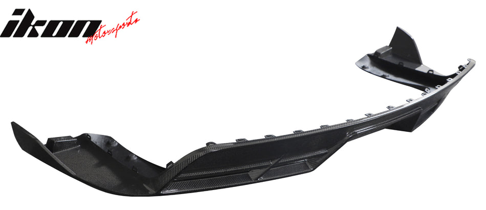 Fits 21-23 Tesla Model S 4DR Revozport Carbon Fiber Rear Bumper Lip Gloss Black