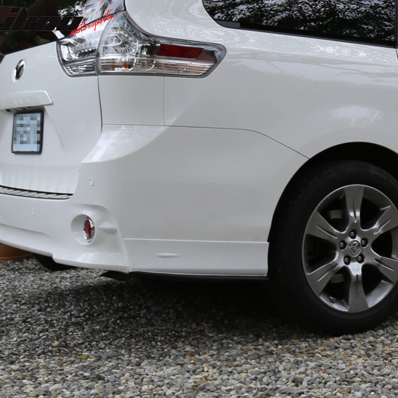 Rear Bumper Lip Compatible With 2011-2020 Toyota Sienna, MP Style Black ABS Rear Lip Finisher Under Chin Spoiler Underspoiler Splitter Valance Underbody Bumper Fascia Add On by IKON MOTORSPORTS