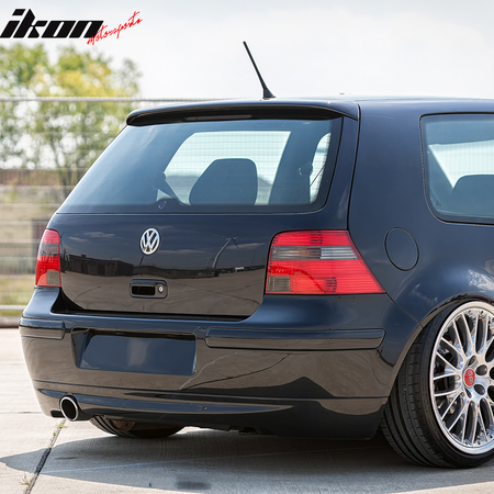 Rear Bumper Lip Compatible With 99-05 VW Volkswagen Golf MK4, 25AE Style Unpainted Black PU by IKON MOTORSPORTS