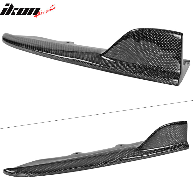 IKON MOTORSPORTS, Rear Apron Compatible With 2012-2018 BMW 3 Series F30 Sedan M-tech, Matte Carbon Fiber FD Style Rear Bumper Lip Side Apron 2PC, 2013 2014 2015 2016 2017