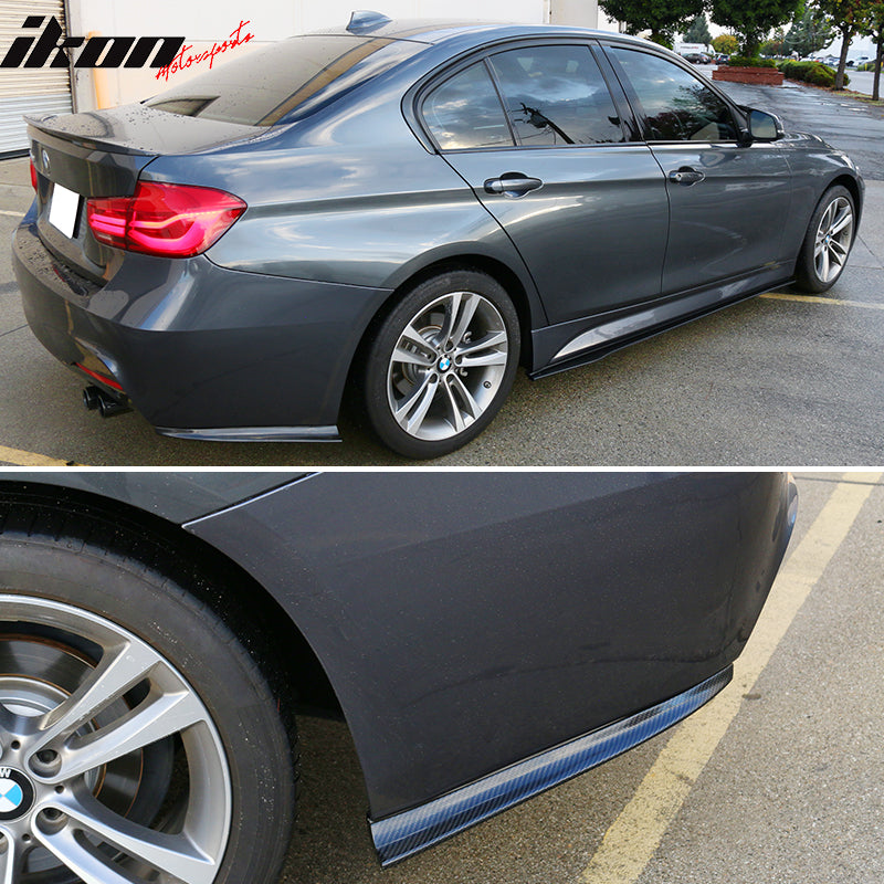 Fits 12-18 BMW F30 M Sport PSM Style Rear Bumper Apron Matte Carbon Fiber 2PC