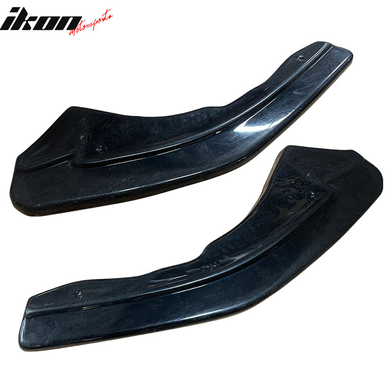 Fits 16-22 BMW F87 M2 Rear Bumper Lip Corner Aprons Unpainted Black PU - 2PCS