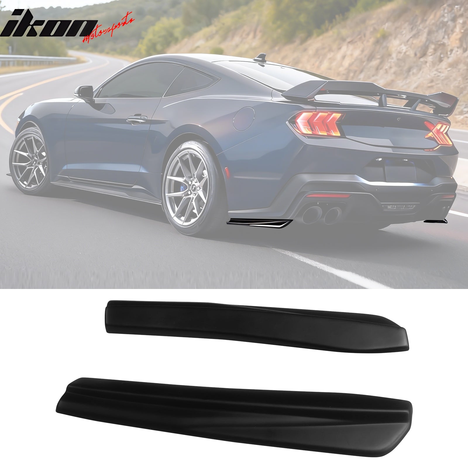 IKON MOTORSPORTS Rear Aprons, Compatible with 2024-2025 Ford Mustang ...