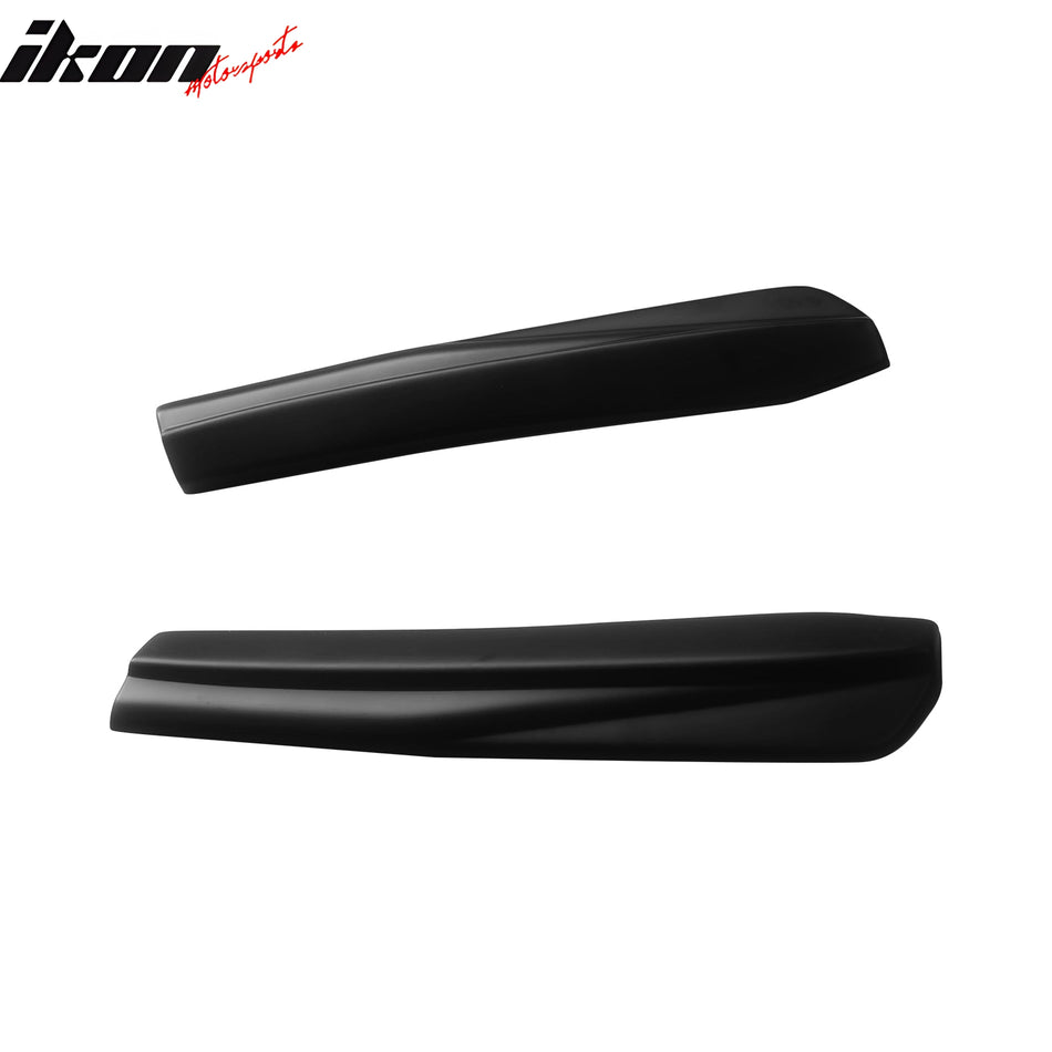 IKON MOTORSPORTS Rear Aprons, Compatible with 2024-2025 Ford Mustang Dark Horse, IKON Style Matte Black ABS Plastic Rear Bumper Lip Lower Side Spat Valance Winglet Canard Protector 2PCS