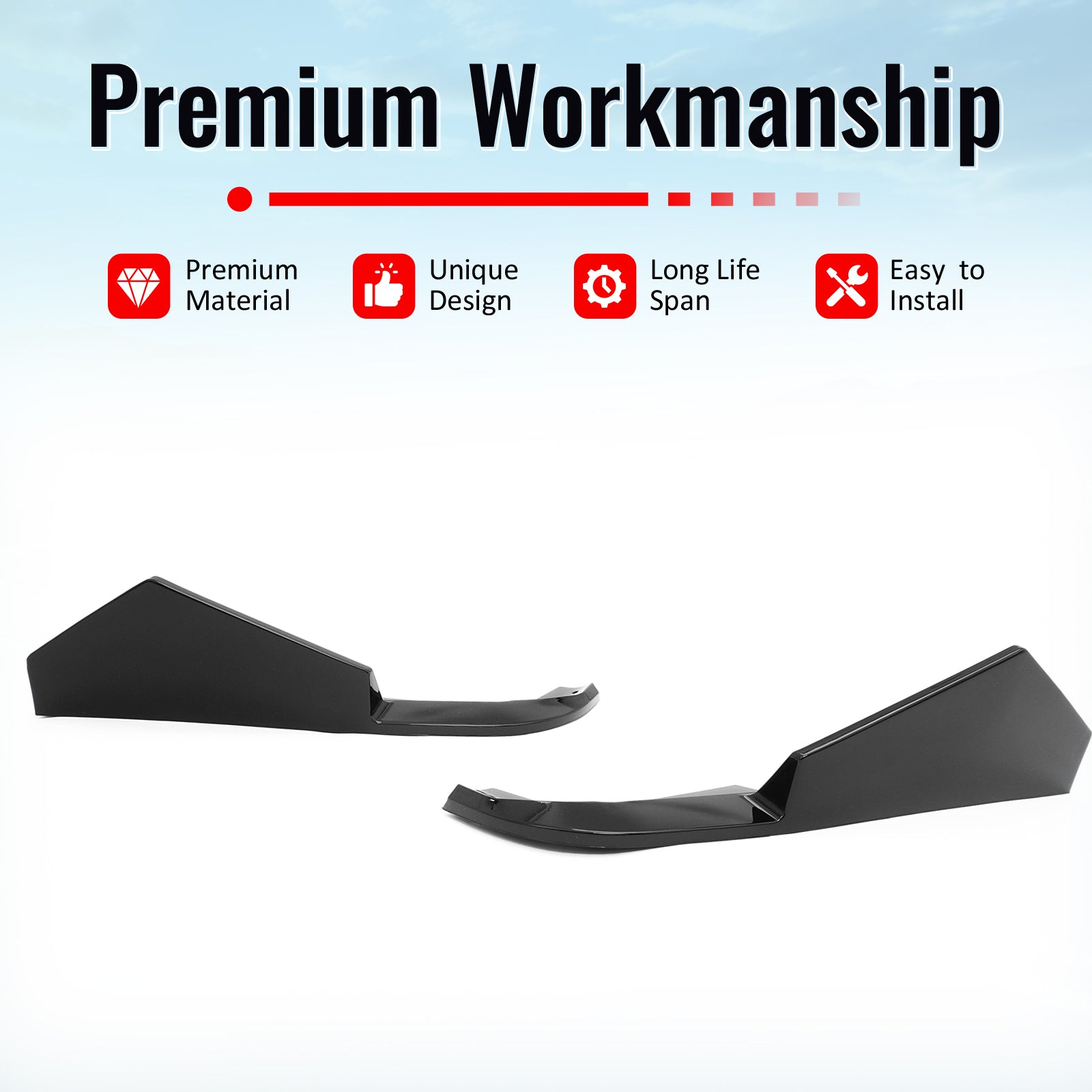 Fits 23-26 BMW G20 3-Series IKON Style Rear Bumper Side Corner Apron Gloss Black